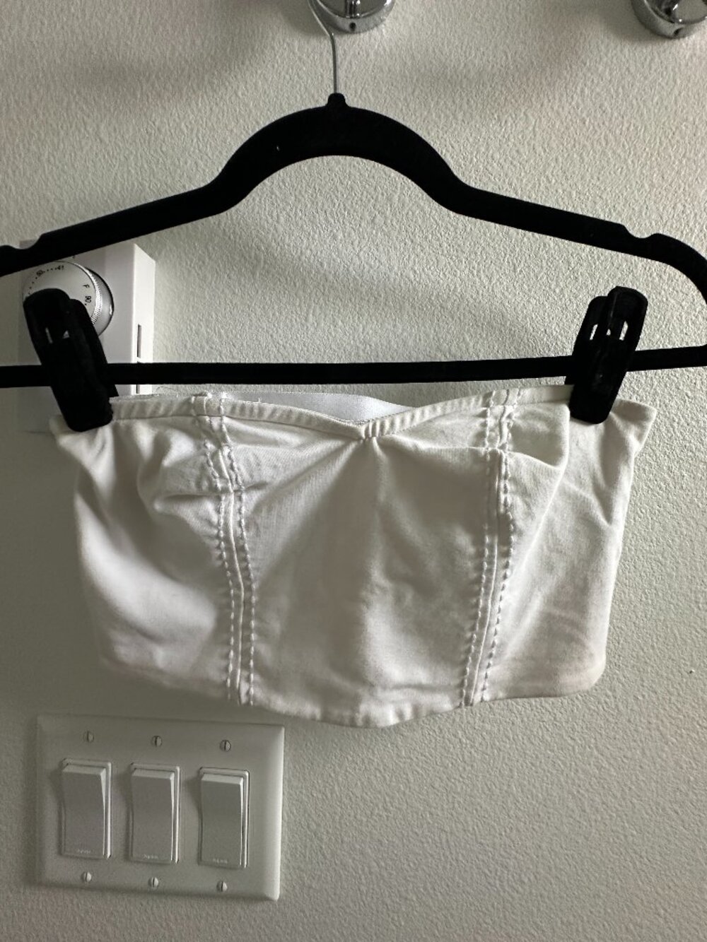 White strapless bandeau / tube top - size S
